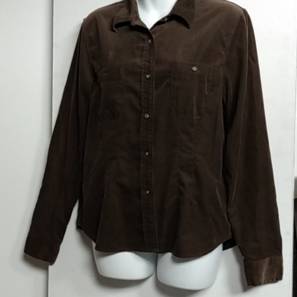 The Limited Vintage Burnout  Corduroy Button Down
